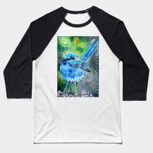 Baby Blue Fairy Wren Baseball T-Shirt